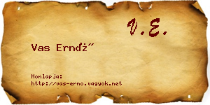 Vas Ernő névjegykártya